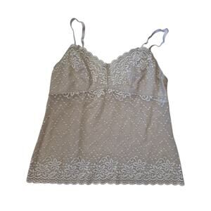 VANITY FAIR Lace Camisole Layering Tank in Beige Size Medium Womens Adjustable